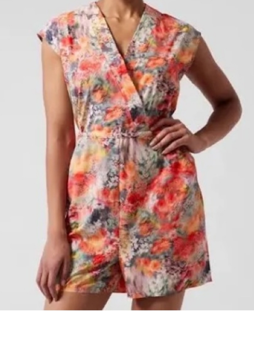 Athleta Marlow Romper in Bloom Pink Floral Size XS